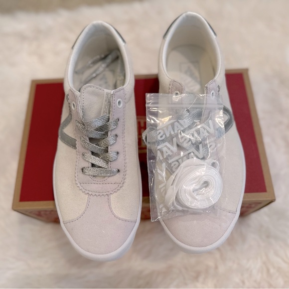 Vans NWT Women's White and Silver Sneakers - Picture 6 of 8